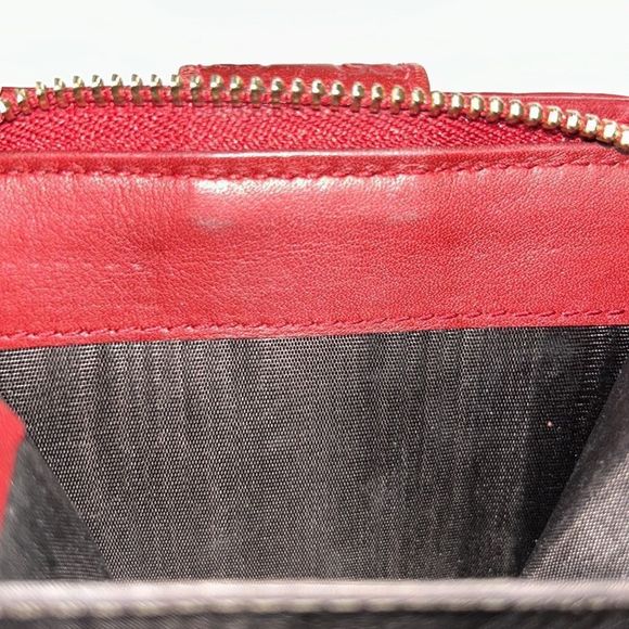 Authentic Gucci Leather Guccissima Red Compact Wallet - Picture 10 of 16